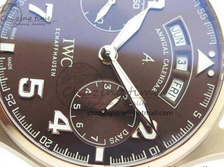 MIROTIME 1221 Popular Big Pilot Real PR IW502706 RG YLF 1:1 Best Edition Brown Dial On Calfskin Strap A 7223